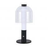 VT-1056 LED TABLE LAMP 1800mAH BATTERY D:140x300 3IN1 BLACK+TRANSPARENT GLASS BODY